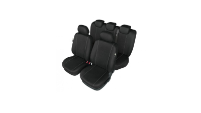 Set huse scaun model Hermes Black pentru Renault Clio 3 2005-2012, set huse auto Fata + Spate