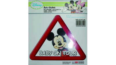 Abtibild pentru luneta Mickey Mouse Baby on Tour, stickere auto 