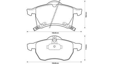 Set Placute frana SRLine POlonia S70-0028 pentru Opel Astra F Classic, Astra G 1998-2009, Meriva B 2010-, Zafira A 1999-2005; 1605009, Punte Fata