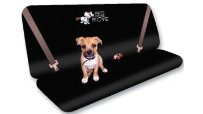 Husa auto protectie caini si pisici husa protectie bancheta spate pentru transport animale cu imprimeu Pets on the Move , impermeabila