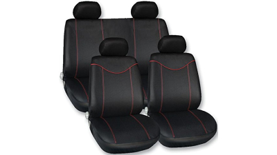 Set huse scaune fata - spate auto Toyota Yaris, Streetwize Racing Style rosu 11 piese