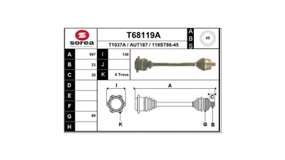 Punte Audi A4 Avant (8d5, B5), 11.1994-09.2001, Skoda Superb (3u4), 12.2001-03.2008, Vw Passat (3b2), 08.1996-12.2005, parte montare stanga, EAI