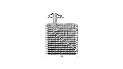 Evaporator aer conditionat Ford Galaxy 2000-2006, Galaxy 1995-2000; Seat Alhambra 2000-2010, Alhambra 1996-2000; Volkswagen Sharan 2000-2010, Sharan 1995-2000, 270x245x90mm, DELPHI TSP0525058