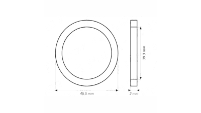 Garnitura plata, oring termostat Ford; 45,5x38,3x2 mm, alte aplicatii : Daewoo, Opel; 1 buc.