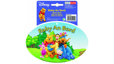 Abtibild pentru luneta Winnie the Pooh Baby An Bord, stickere auto , 17x15x0,1 cm