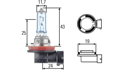 Bec auto cu halogen Hella H8 12V 35W , 1 buc. 8GH008356-121 