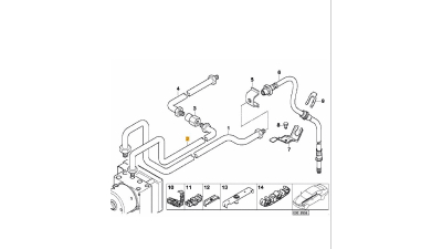 Conducta Instalatie Franare M10 / M10-3798MM , Bmw Seria 3 E46 , 34326755704 de la pompa hidraulica ABS+ASC 