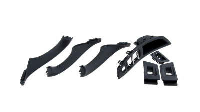 Set manere usa fata interior Bmw Seria 5 F10, F11 2009-, Negru -7 Piese, , NTY EWS-BM-035