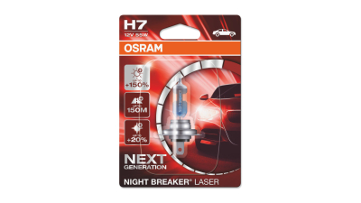 Bec auto H7 12V 55W Px26d Osram NightBreaker Laser +150% mai multa lumina , culoare temperatura 3750K; 64210NL 