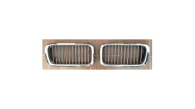 Grila radiator Bmw Seria 7 (E38), 04.1994-1998 stanga-dreapta, crom/crom/negru, 51138172279, 202205-3 SE POATE FOLOSI DOAR PARTEA CROMATA/CLEME RUPTE