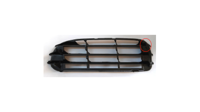 Grila bara fata Skoda Octavia 1u2/1u5, 1996-2010, parte montare partea dreapta, cu gaura priza aer, fara gaura proiector, 692027-4, Aftermarket- CLEMA RUPTA