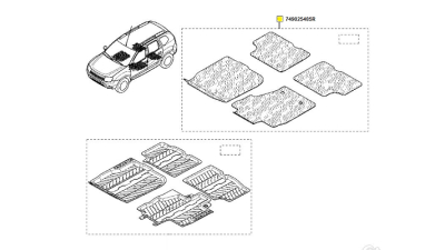 Set Covorase mocheta Dacia Duster 4x4 2010-11.2013 set 4 buc, Textil Model Madrigal OEM 749025485R